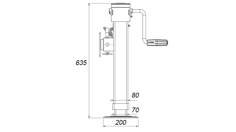 NOGA WSPOROWA Z GWINTEM I FLANSZĄ 380mm - 4.000kg