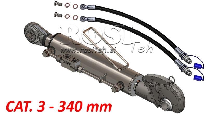 HYDRAULIC TOP LINK WITH HOOK - CAT. 3 - 80/40-340 (90-210 HP) (32,2 mm)