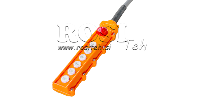 REMOTE CONTROL SET 6 BUTTONS + EMERGENCY SWITCH IN HOUSING WITH CABLE