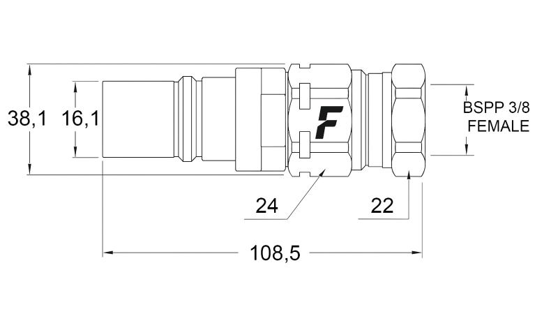 MALE QUICK COUPLING FOR MULTI-FASTER 1/4 MOBILE PART