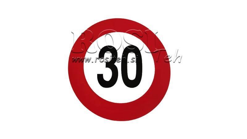 GESCHWINDIGKEITSBEGRENZUNG AUFKLEBER 30km/h