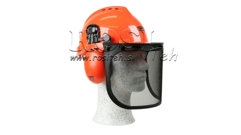 HELMET OCHRONNY YUKON Z SZYBĄ I OCHRONĄ USZU