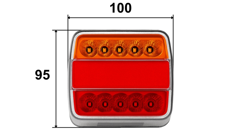 LED BAGLYGTE TIL TRAILER KOMBINATION 4 FUNKTIONER 12V