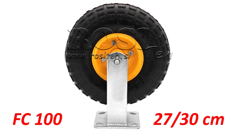 PNEUMATIC WHEEL 27/30cm WITH FIXED BASE FC100