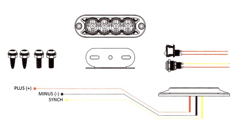 LED STROBE LIGHT 12/24V