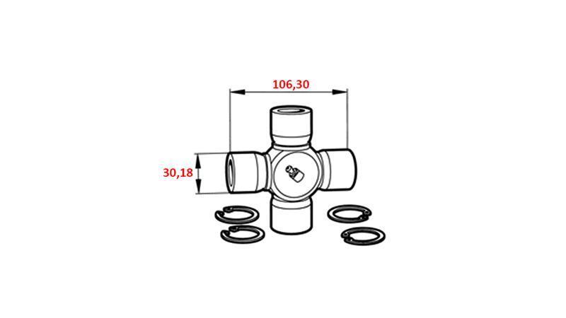 ΔΙΑΣΤΑΥΡΩΣΗ F-30,18X106,30 ΓΙΑ ECO ΚΑΡΔΑΝ 970mm 70-110HP ΜΕ ΛΑΜΕΛΑ