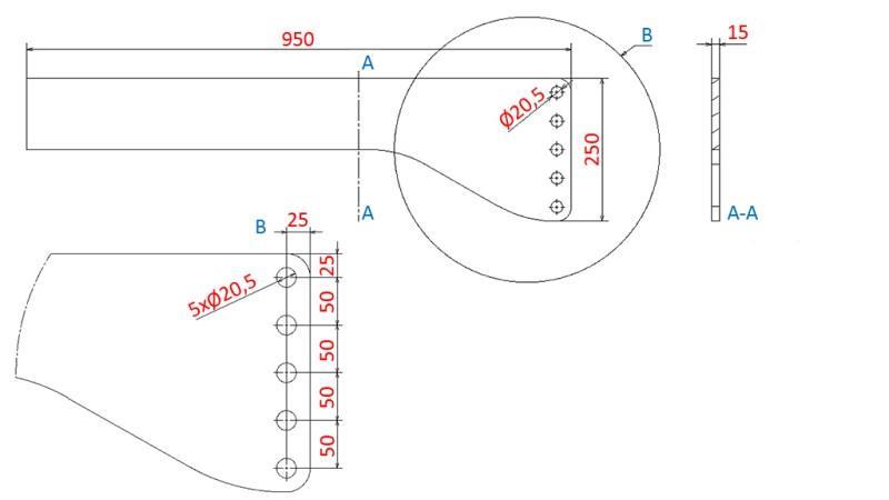 UNIVERZÁLIS KÖTÉS (900mm) ELÖL HIDRAULIKA TRAKTORHOZ 1500kg