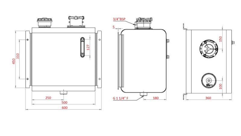 ΜΕΤΑΛΛΙΚΗ ΔΕΞΑΜΕΝΗ ΚΑΠΑΚΙ 80 Lit 360x500x500mm