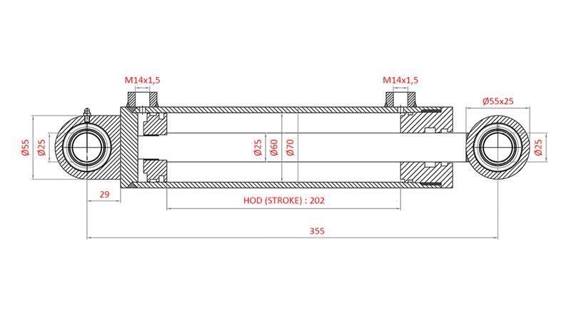 HYDRAULICZNY CYLINDER KIEROWNICZY FIAT-NEW HOLLAND 5126941, 5131098, 5137121, 5140208