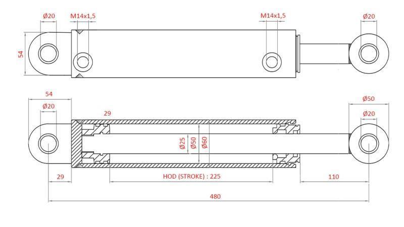 HYDRAULISCHER LENKZYLINDER FIAT-NEW HOLLAND OEM-5189893
