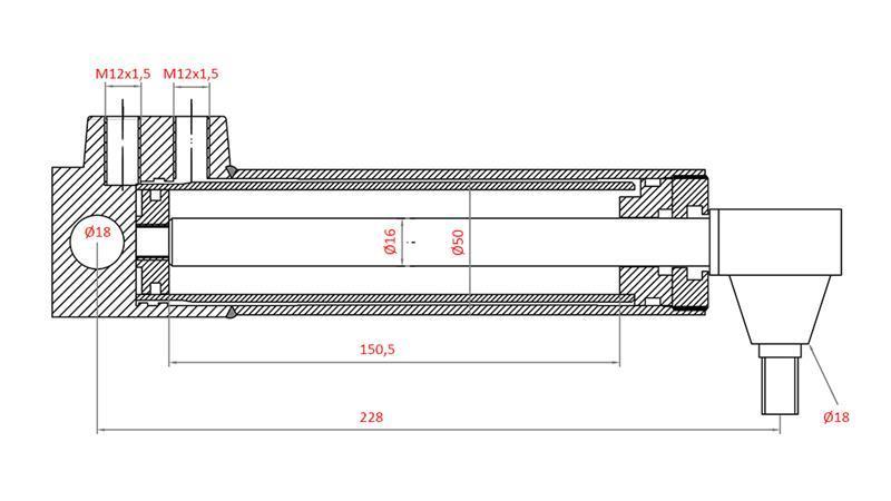 ΥΔΡΑΥΛΙΚΟΣ ΚΥΛΙΝΔΡΟΣ ΤΙΜΟΝΙΟΥ MASSEY FERGUSON OEM-3401553M92, 3774728M91