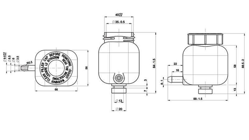 PVC RESERVOIR TIL BREMSEROLIE 0.138 lit