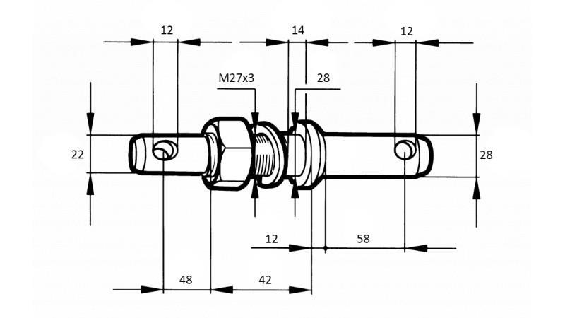 MONTAVIMO KAMPAS fi22/28mm SU SRIEGIA M 27x3