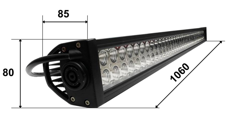 LUZ DE TRABAJO LED - LUZ 80 LED 240W 12V-24V COMBO 106CM MEGA