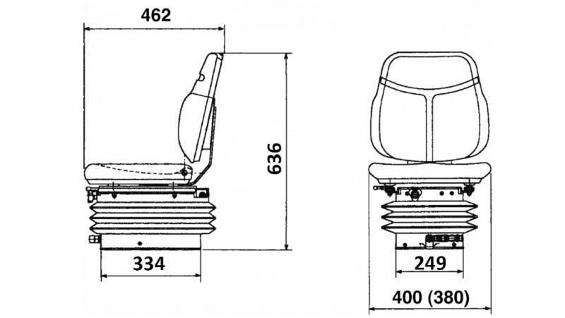 ASIENTO DE TRACTOR SUSPENSIÓN DE AIRE TELA