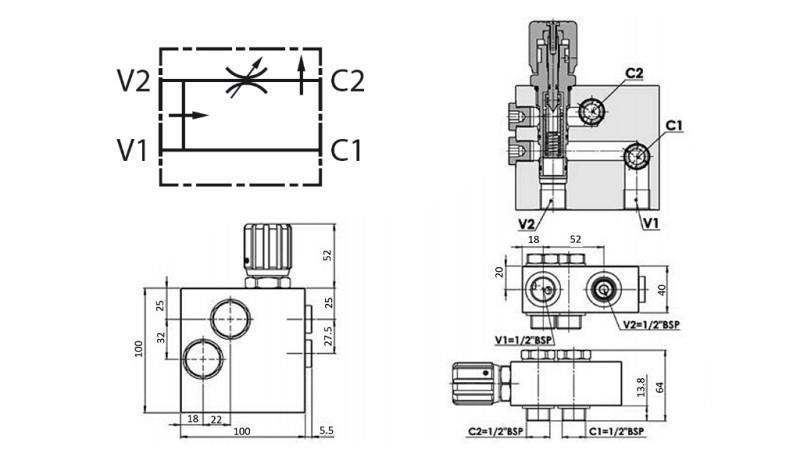 HYDRAULIC PRIORITY VALVE FOR HYDROMOTOR MS