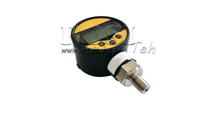 DIGITĀLA MANOMETRA DN63 VERTIKĀLA 0 - 600 BAR - 1/4