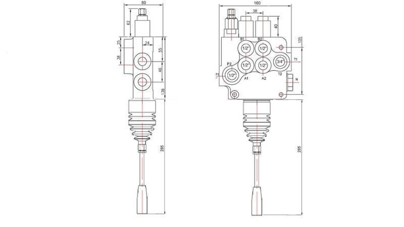 ZAWÓR HYD. 2xP80 JOYSTICK