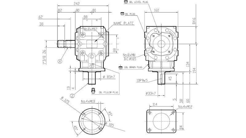 VINKELREDUSER T-310J 1:3 (30HP-22kW)