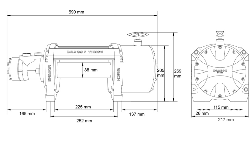 HYDRAULIC WINCH DWHI 12000 HD – 5443 kg