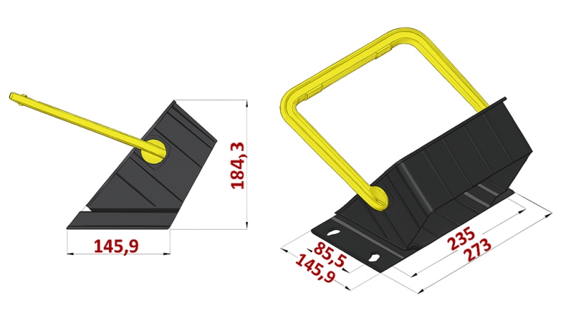 SOPORTE PARA CUÑA PLÁSTICA DIN 76051/E53 6,500 KG