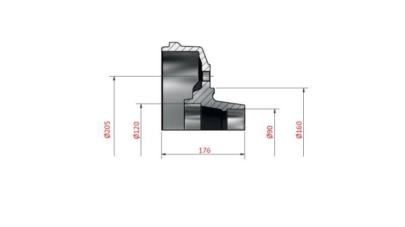 BROMSKIVA 090-120 300X060 FÖR AXEL 1600-1800-2000mm