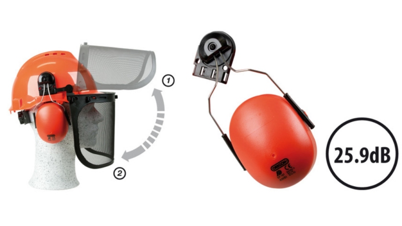HELMET OCHRONNY YUKON Z SZYBĄ I OCHRONĄ USZU