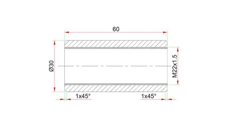 CONECTOR DE SOLDAGEM 30x60 PARA TERMINAL M22x1.5
