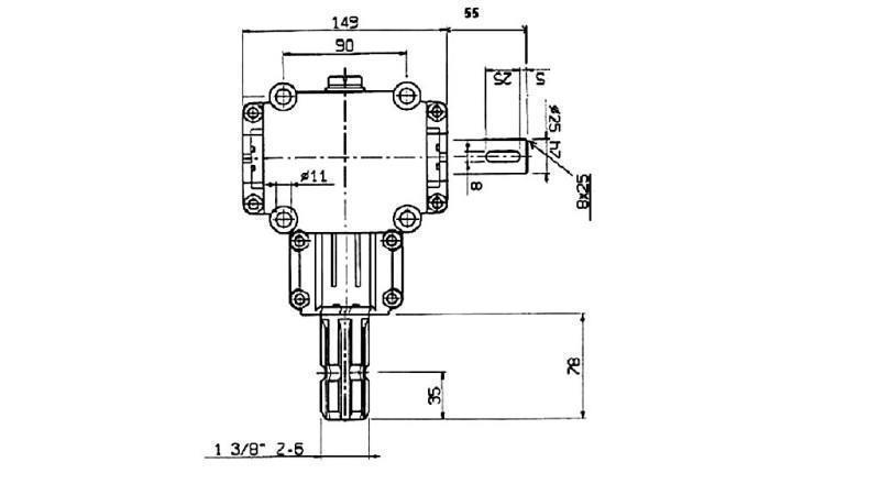 VINKELREDUKTOR PTO 1:1.9 (14HP-10kW)