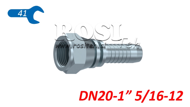 HYDRAULIC FITTING DKJ JIC74° FEMALE DN20-1” 5/16-12