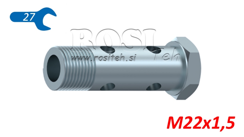 HYDRAULIC HOLLOW BOLT DOUBLE M22X1.5
