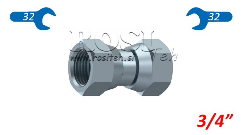HYDRAULIC DOUBLE SWIVEL NUT 3/4