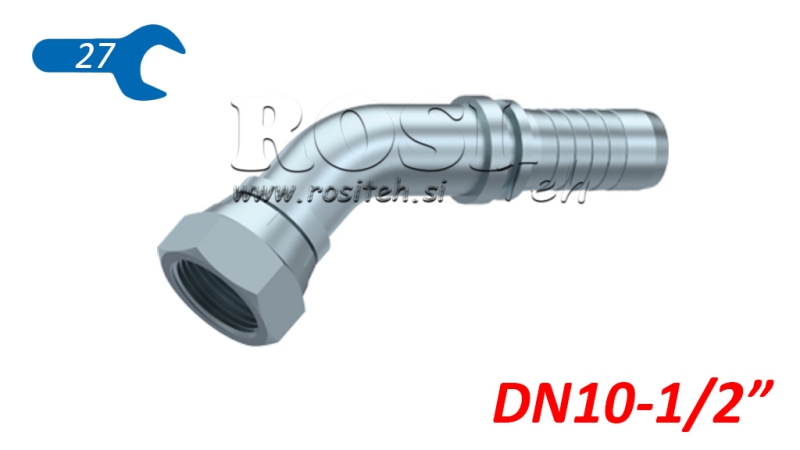 HYDRAULIC FITTING BSP FEMALE ELBOW 45° DN10-1/2