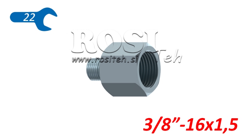 HYDRAULIC ADAPTER MALE-FEMALE 3/8