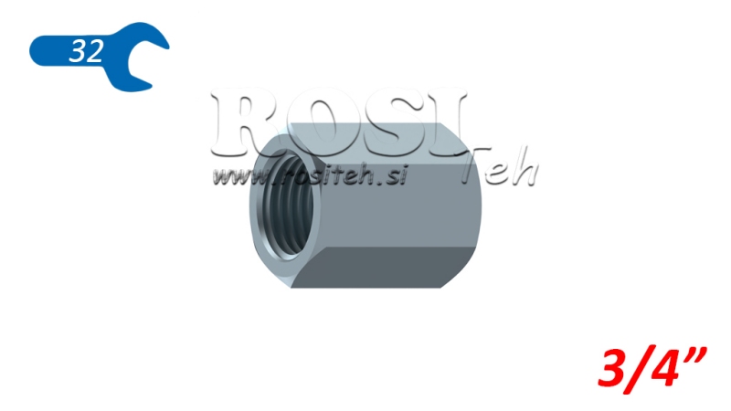 HYDRAULIC ADAPTER FEMALE-FEMALE 3/4