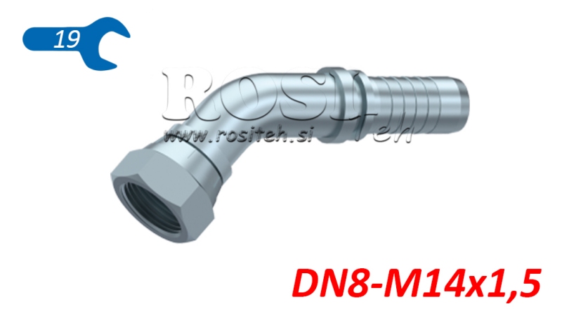 HYDRAULIC FITTING BSP FEMALE ELBOW 45° DN8-M14X1.5