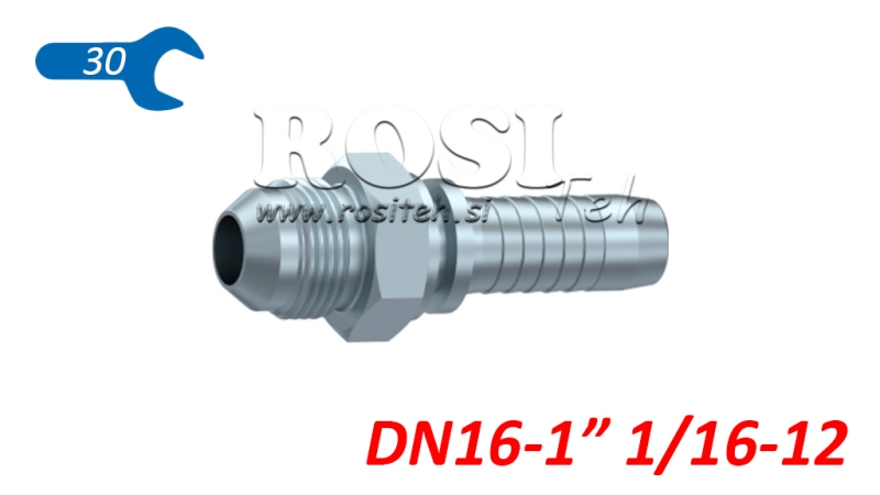 HIDRAVLIČNI PRIKLJUČEK AGJ JIC74° MOŠKI DN16-1” 1/16-12