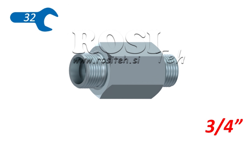 HYDRAULIC ADAPTER MALE-MALE 3/4