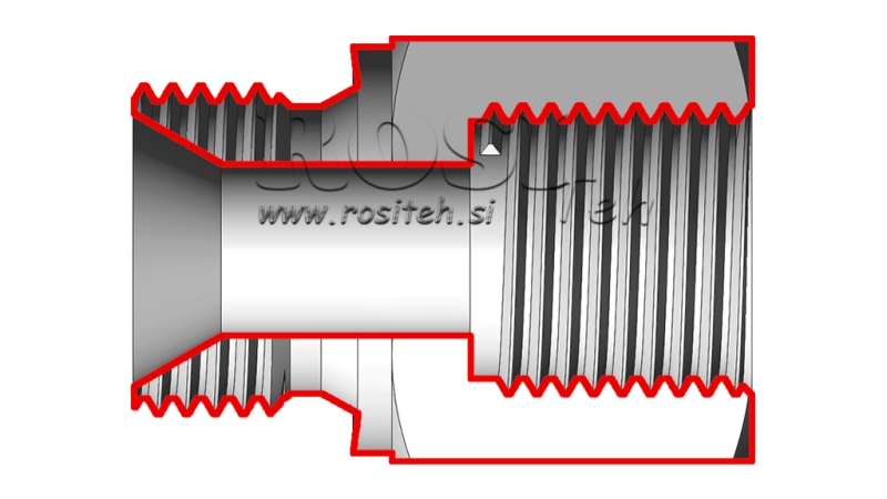 HYDRAULIC ADAPTER MALE-FEMALE 3/8