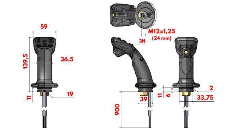 FJÄRRKONTROLL JOYSTICK - 2 KNAPPAR