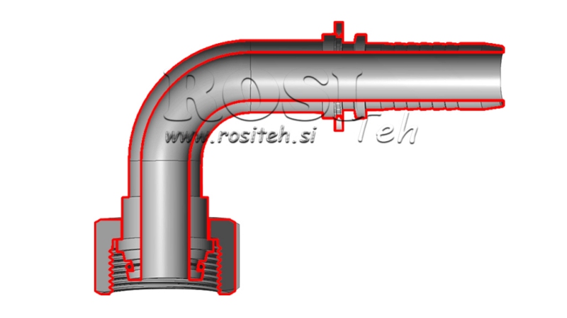 HIDRAVLIČNI PRIKLJUČEK DKOL 15 L ŽENSKI KOLENO 90 DN12-M22x1,5