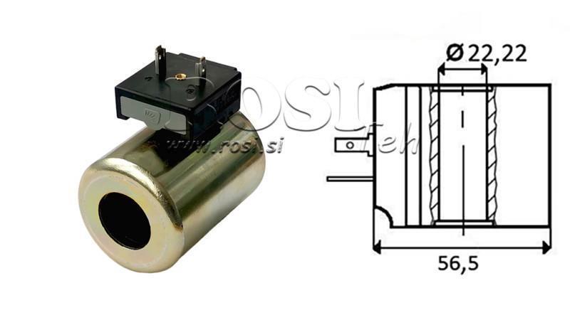 ELECTROMAGNETIC COIL 12V DC - CB14 - fi 22.22mm-59mm 30W IP65
