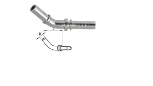 HYDRAULIC-CONNECTION-HOSE-TRANSITION-ELBOW-45°