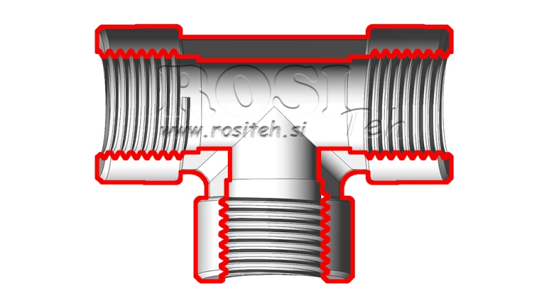 HYDRAULISK T STYKK HUN-HUN 3/8