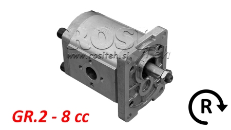 POMPA HYDRAULICZNA GR.2 8 CC PRAWY - FLANGI