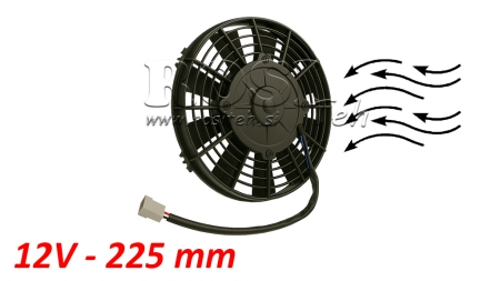 VENTILATOR AKSIJALNI 225mm POTISNI 12V
