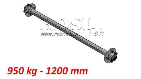 ASSE DEL RIMORCHIO 950kg SENZA FRENI (1200mm)
