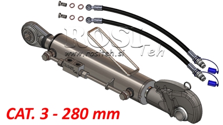 HYDRAULIC TOP LINK WITH HOOK - CAT.3 80/40-280 (90-210HP)(25.4)