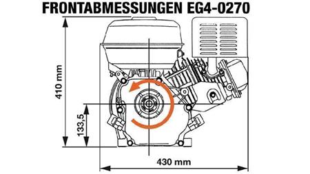 bensinmotor EG4-270cc-6.56kW-8.92HK-3,600 RPM-H-KW25x88.2-manuell start