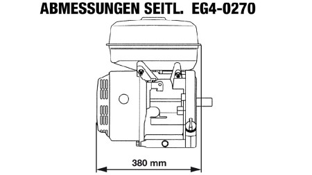 bensinmotor EG4-270cc-6.56kW-8.92HK-3,600 RPM-H-KW25x88.2-manuell start
